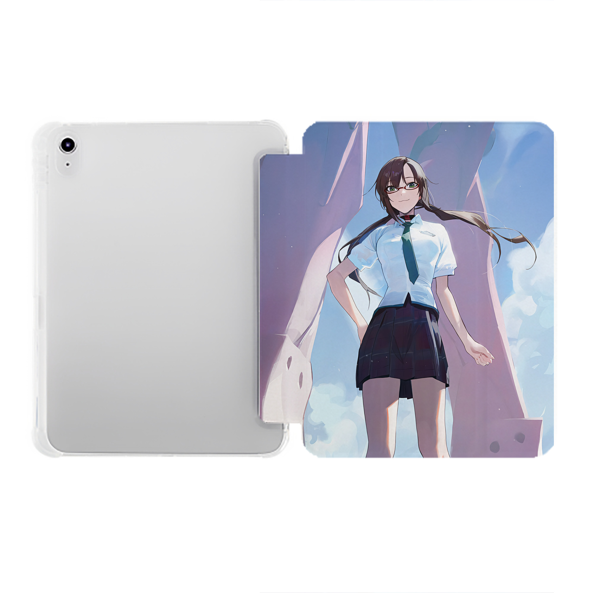 （画像用） EVA 新世紀エヴァンゲリオン IPad ケース ペン収納付き 三つ折りスタンド PUレザー×シリコン 対応機種9.5/10.5/10.9インチ